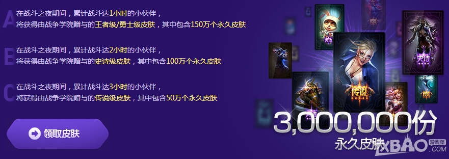 LOL战斗之夜皮肤与头像奖励领取网址