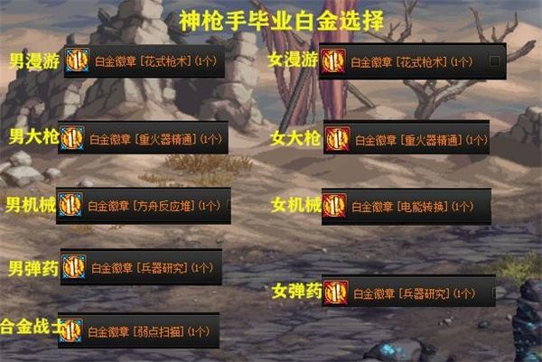 DNF各职业白金徽章选择攻略全职业精选