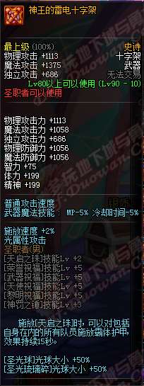 DNF90ss神王的雷电十字架在哪爆？刷哪个深渊爆率高