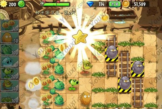 植物大战僵尸2狂野西部第二天种子保卫战图文攻略