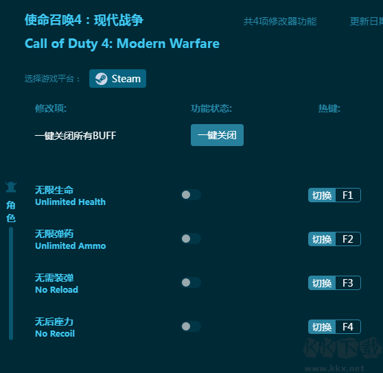 使命召唤4:现代战争四项修改器